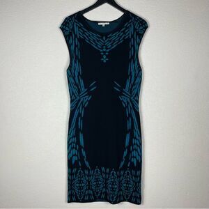 Rebecca Minkoff Black Teal Sweater Dress Size M
